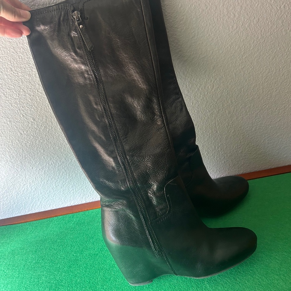 Franco Sarto knee high wedge boots